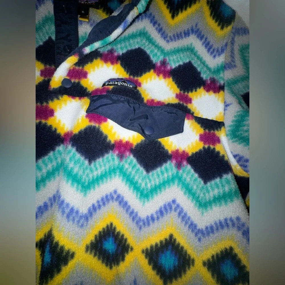 Patagonia Vintage Synchilla Fleece Snap-T Women’s XL Timber Twist Aztec Pullover - Picture 5 of 7